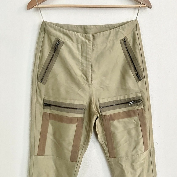 STELLA MCCARTNEY Multi Zip Cargo Utility Capri Pants in Military Green - Picture 5 of 9